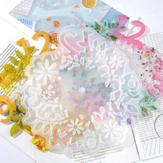 heallily flower clock wall decoration mould For Resin Art