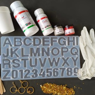 Alphabet key Ring making resin art
