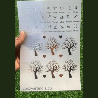 Embossed Gold Stickers for resin art sheet 200