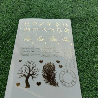 Embossed Gold Stickers sheet 165 Attractive Tattoo Hazlet for resin art
