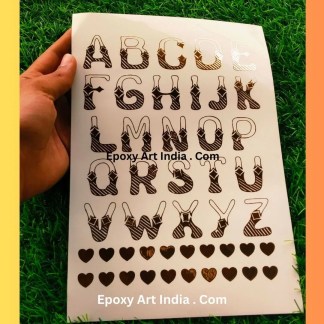 Embossed Gold Sticker Sheet For Resin Art 278 Capital Alphabet Stickers