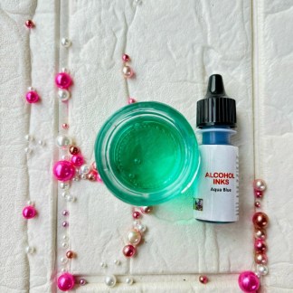 Aqua blue alcohol ink