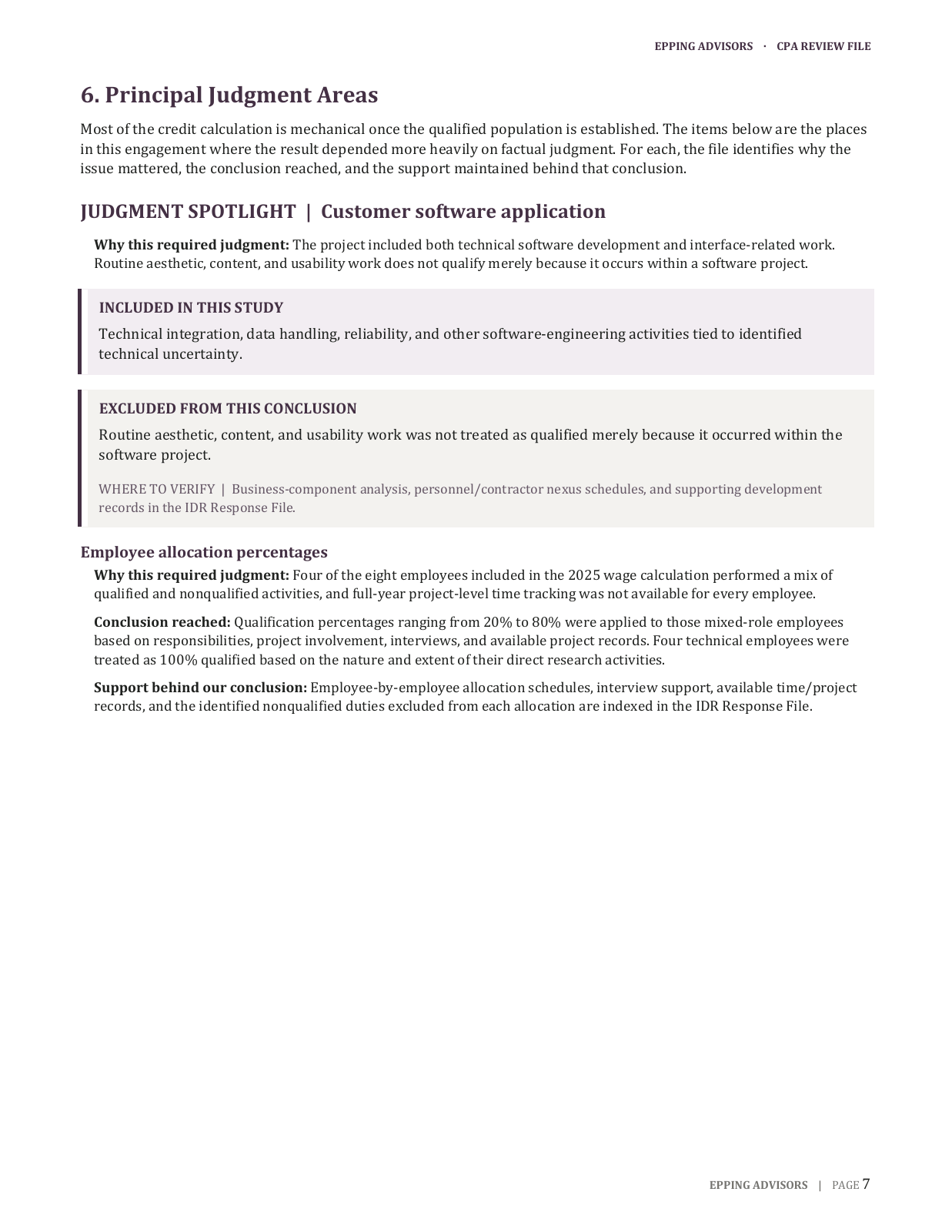 CPA Review File: judgment spotlight