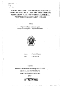 Penggunaan arus kas metode langsung bagi bisnis kecil dapat dijadikan salah satu alat untuk menganalisa kegiatan keuangan dalam periode . Penggunaan Laba Dan Komponen Arus Kas Untuk Memprediksi Laba Dan Arus Kas Pada Perusahaan Manufaktur Di Pasar Modal Indonesia Periode Tahun 1999 2002 Diponegoro University Institutional Repository Undip Ir
