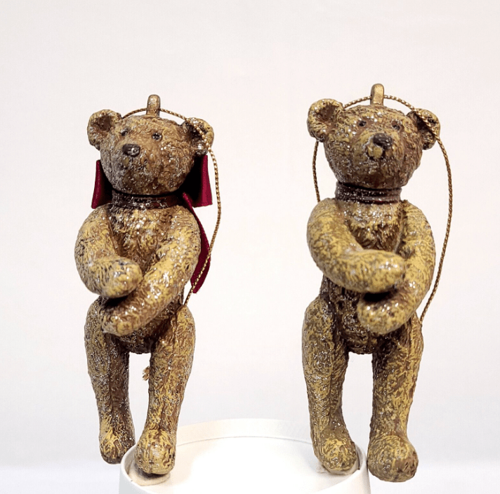 Vintage Pair of Teddy Bears Christmas Ornament