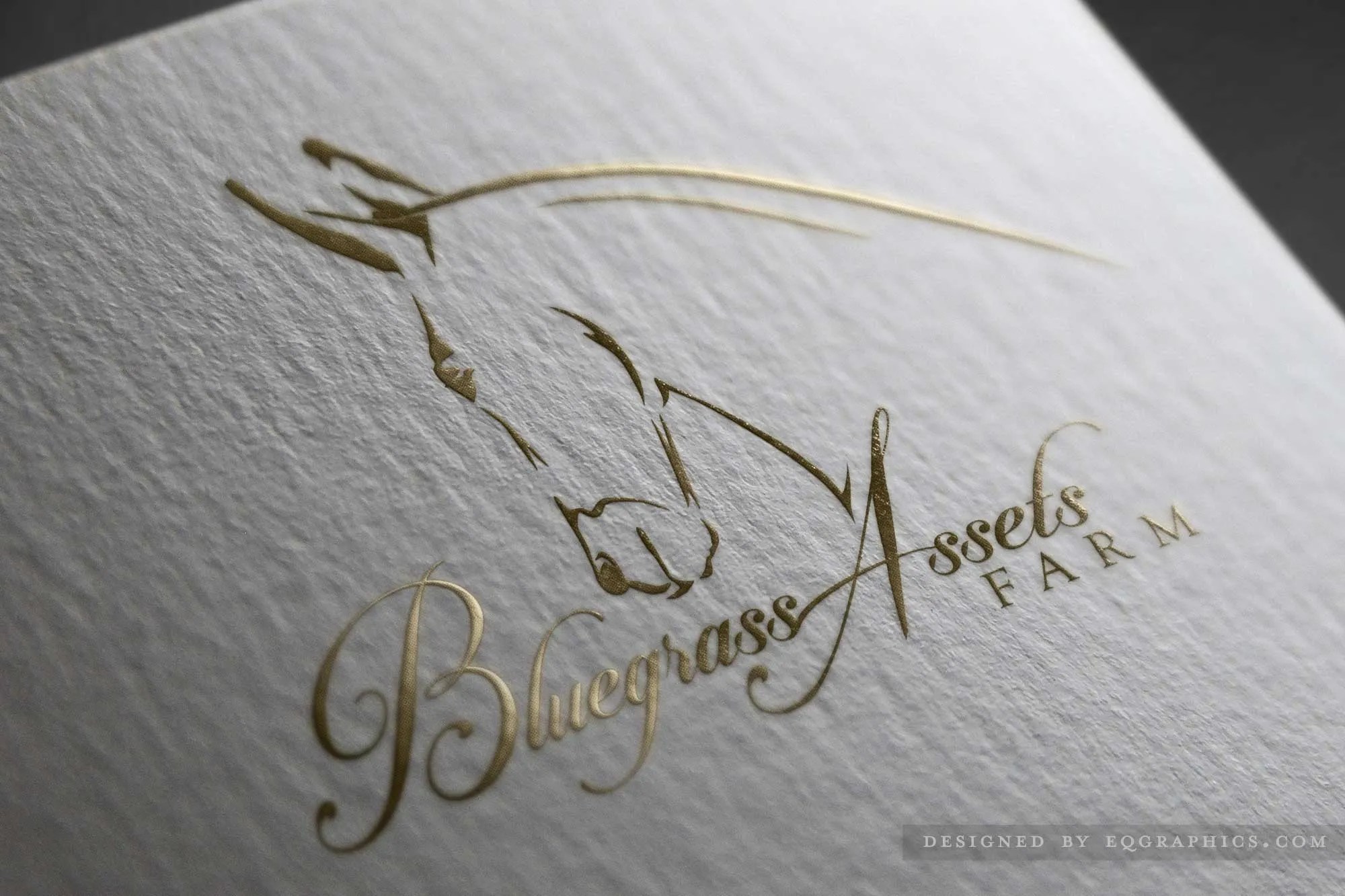 Sophisticated Script & Gold Foil Add Elements of Class to Elegant Mule Logo