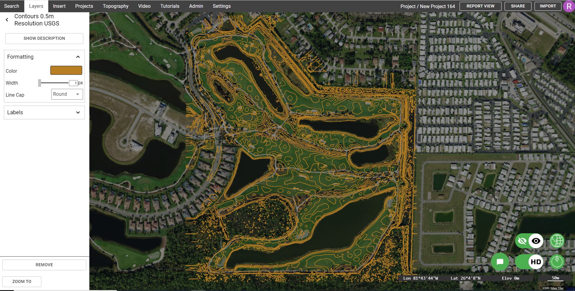 Florida Topographic Map Base Plan Generator For CAD Equator.