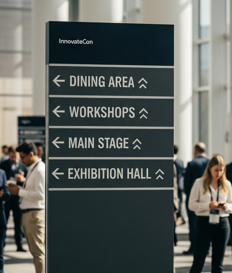 AI Event Wayfinding Directional Sign e1787129868748
