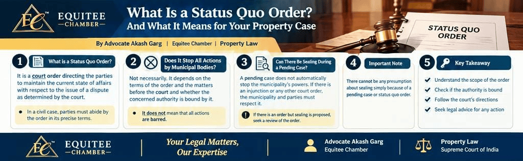 Status Quo Order Under Municipal Corporation Sealing