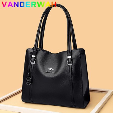 Genuine Soft Leather Handbags for Women Vintage Shoulder Tote Bag Luxury Designer Ladies Large Capacity Purse Bags Sac A Main 2