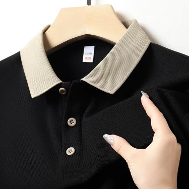 Men's Solid Color Casual Fashion Short Sleeved POLO Shirt Summer Comfortable Top 4