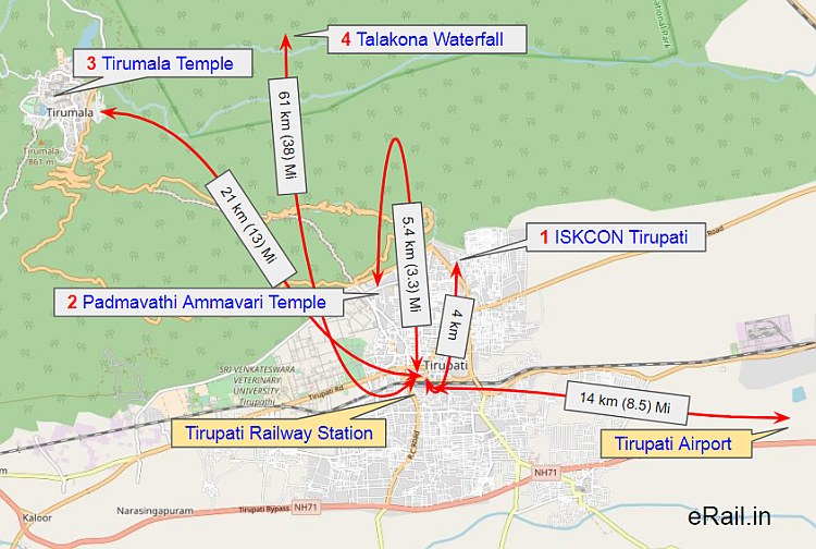 Tirumala Temple Map Tirupati 