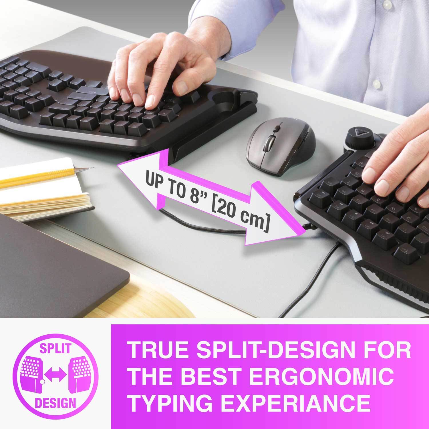 Mechanical Split Keyboard RGB with Cherry MX Switches - Ergo101