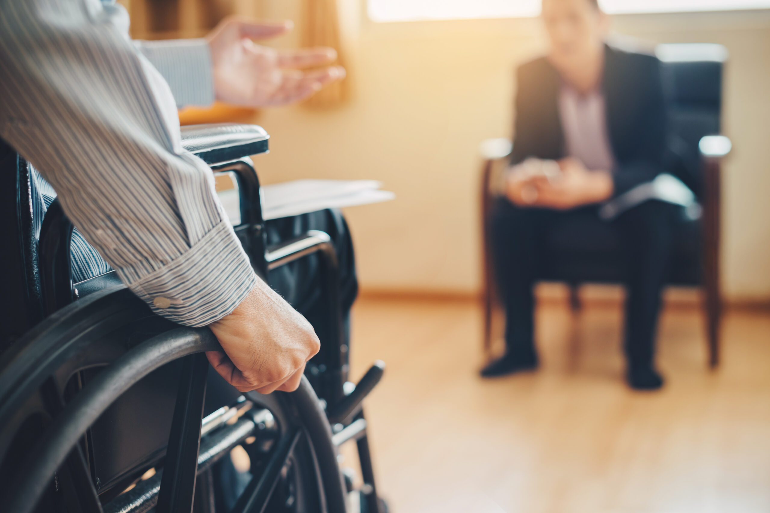 After car accident and rehabilitation, a businessman can return to work again.The company which employing disable people will receive tax deductions benefits.