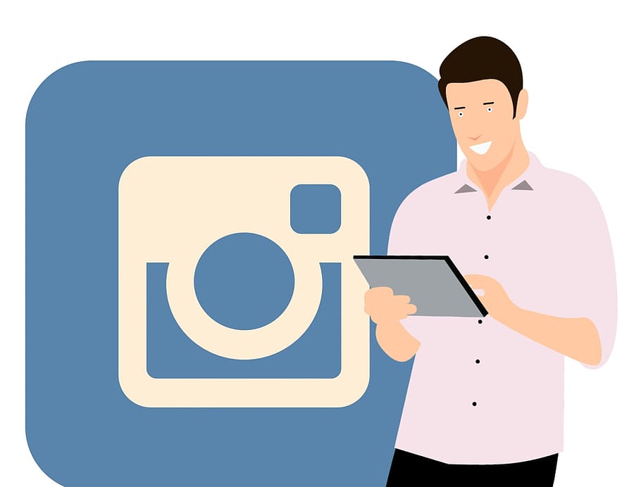 graphics - boy with Instagram logo
