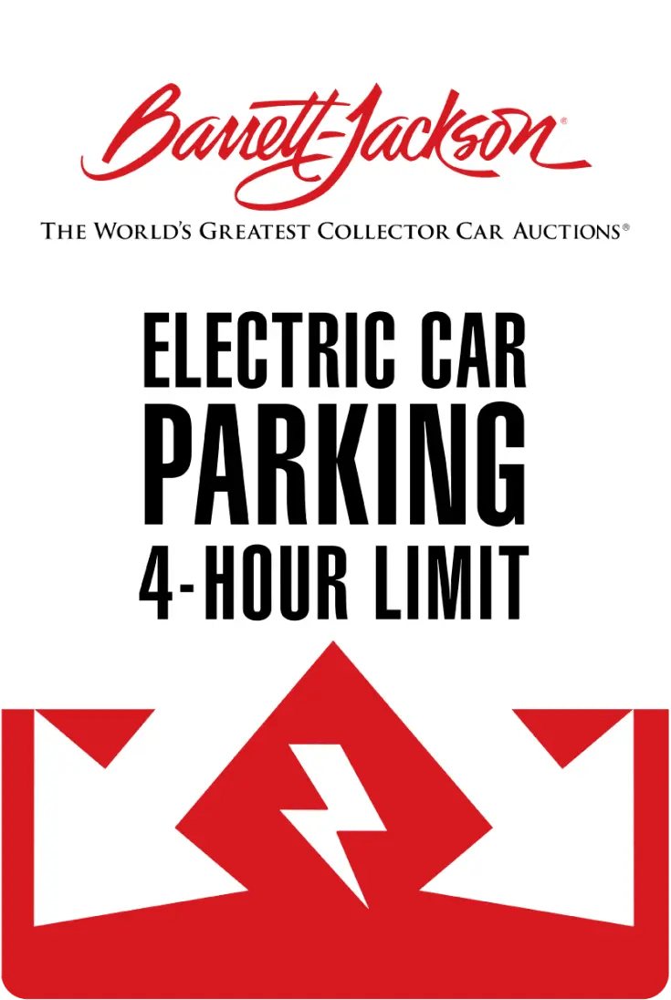 Close up of the Barrett Jackson electric car parking