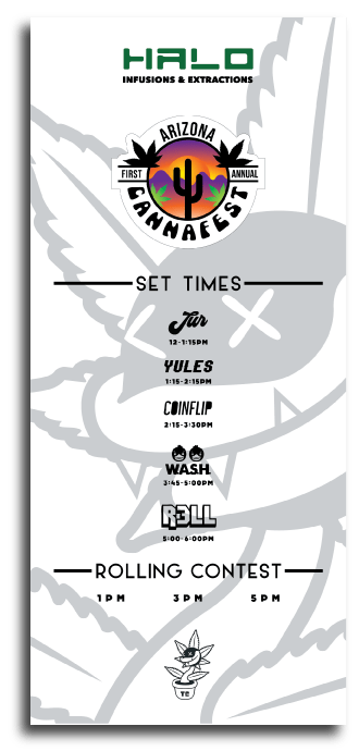 Back of CannaFest Program event schedule