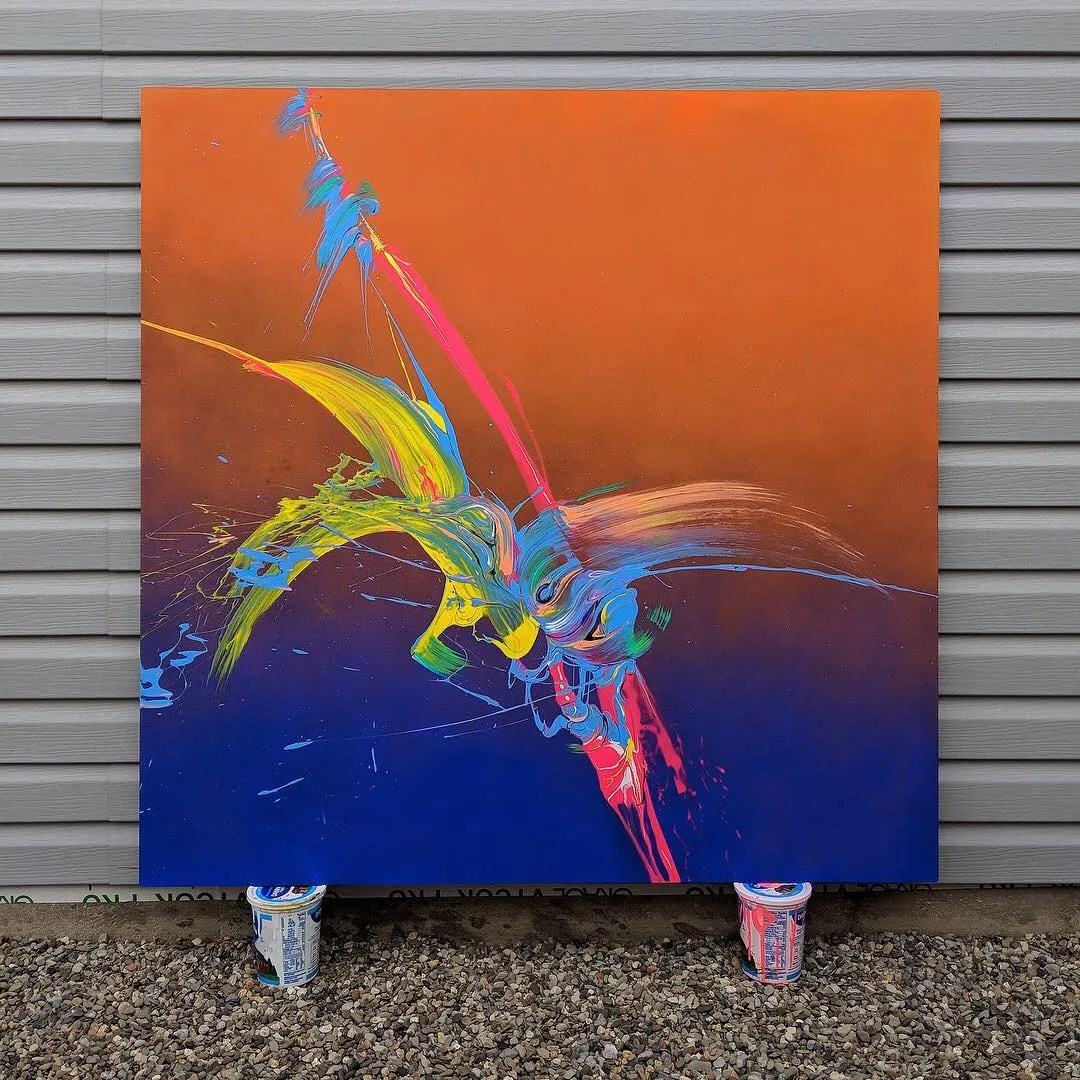 Maybe...Today...Tomorrow, 2018 acrylic and spray paint non aluminum 48X48”