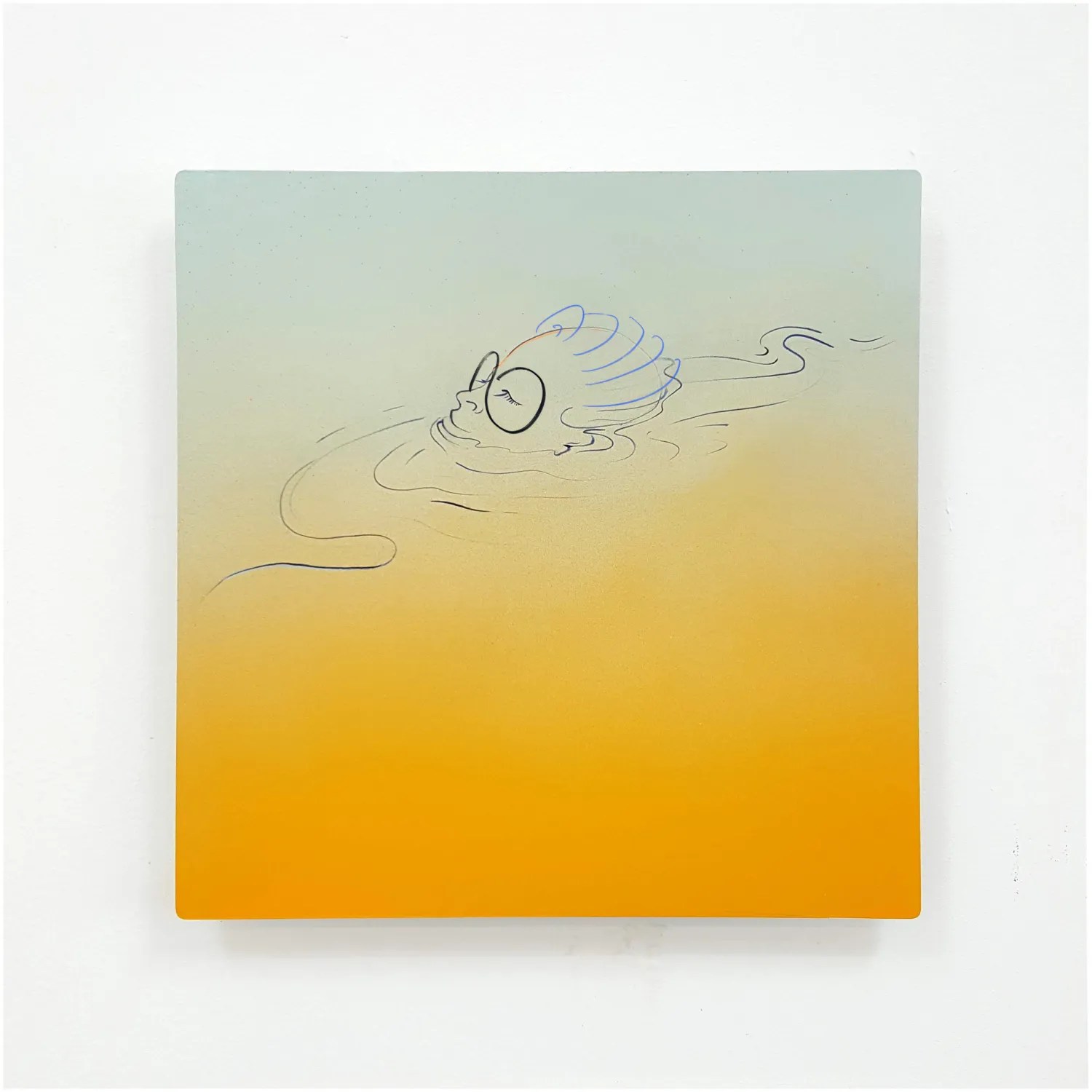 Tread Lightly, 2018 acrylic on aluminum 12" square