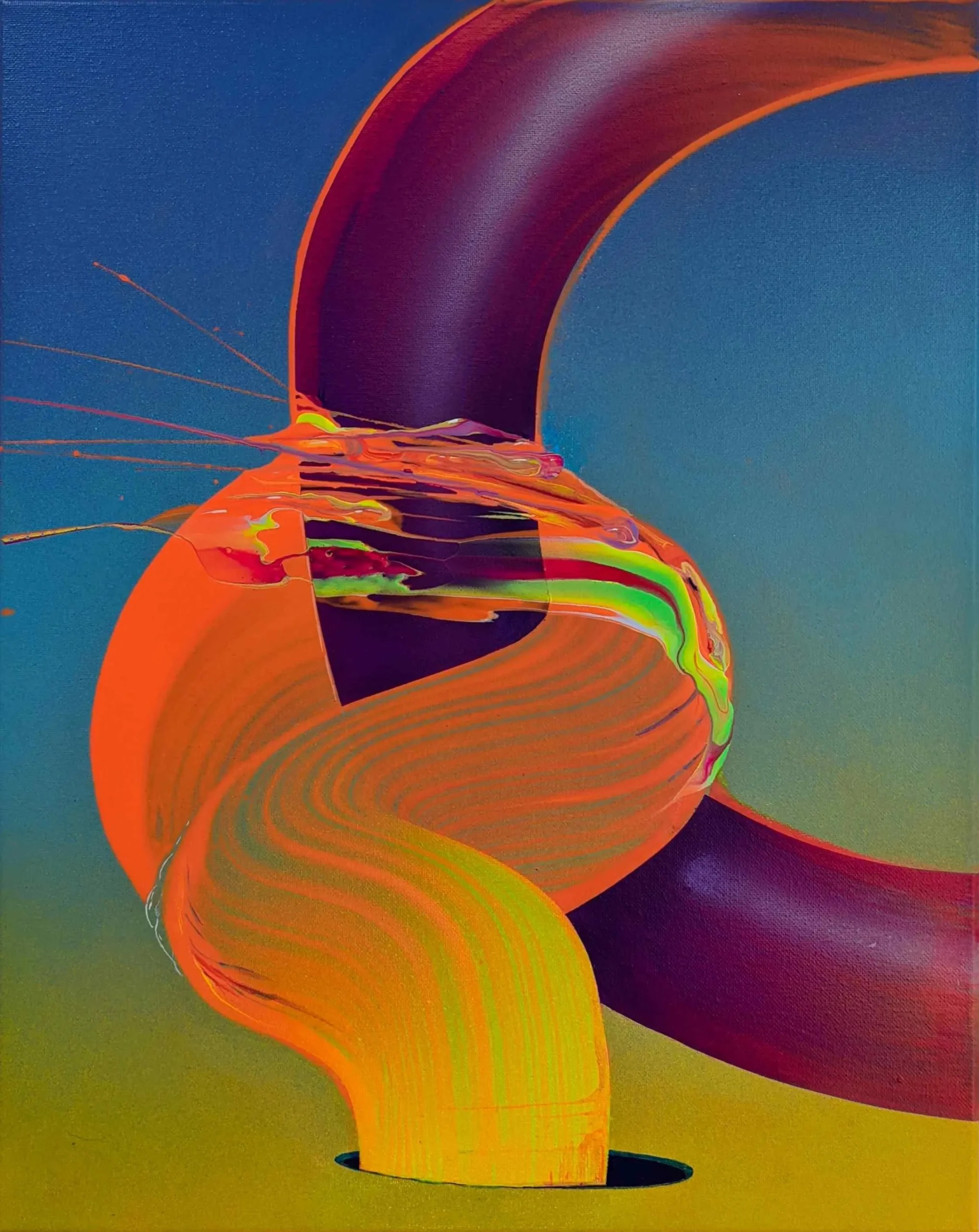 Rabid Hole, 2022 acrylic, spray paint on canvas 20x16"