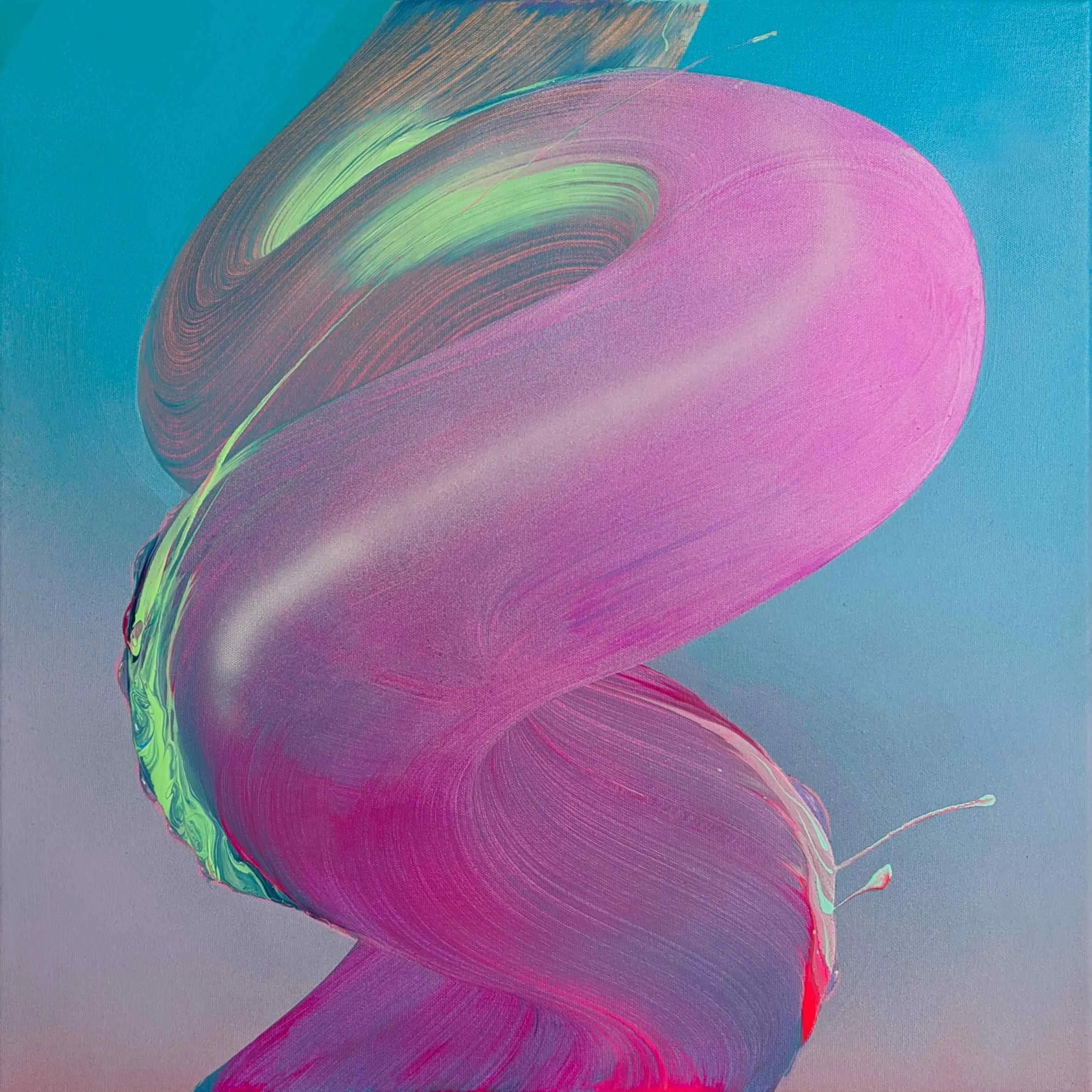 tWork, 2022 acrylic, spray paint on canvas 24x24"