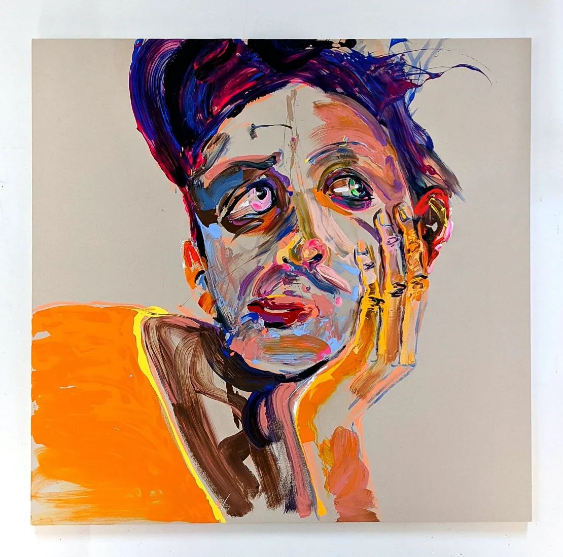 Eye Wonder, 2021 acrylic on raw canvas 72x72"