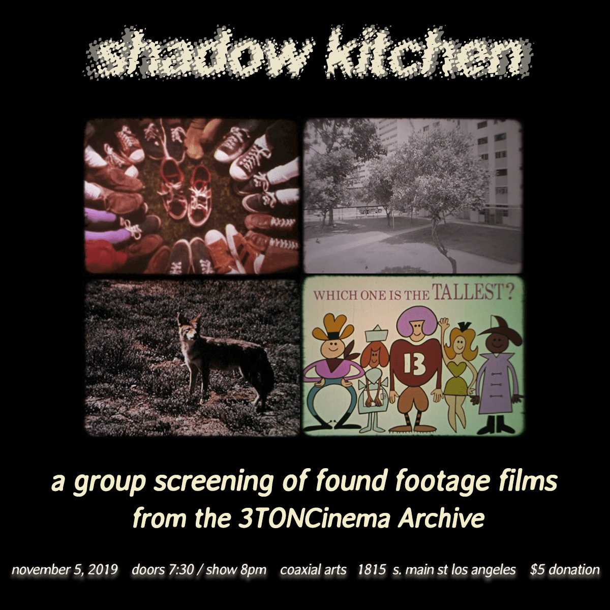 3TON Cinema archive found footage remix @ Coaxial with Shadow Kitchen