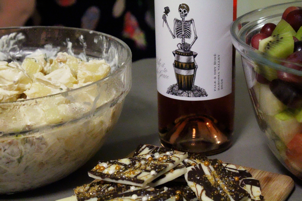 Some of the spoils as well as an amazing rosé wine!