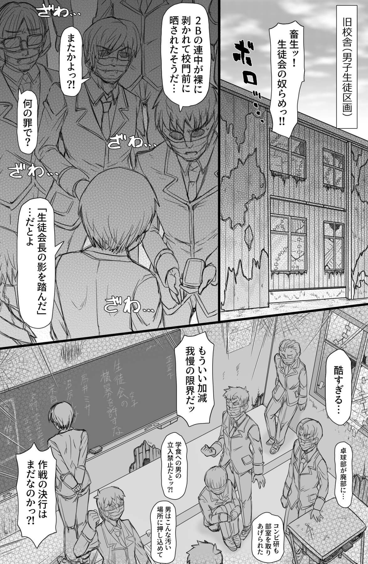 ムチムチJKがエロ下着状態で拘束しフェラチオで乱交レイプ