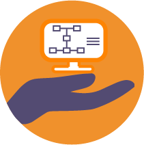 icon of hand holding chart