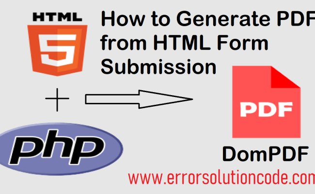 How To Generate PDF From HTML Form Submission | HTML | PHP | DomPDF
