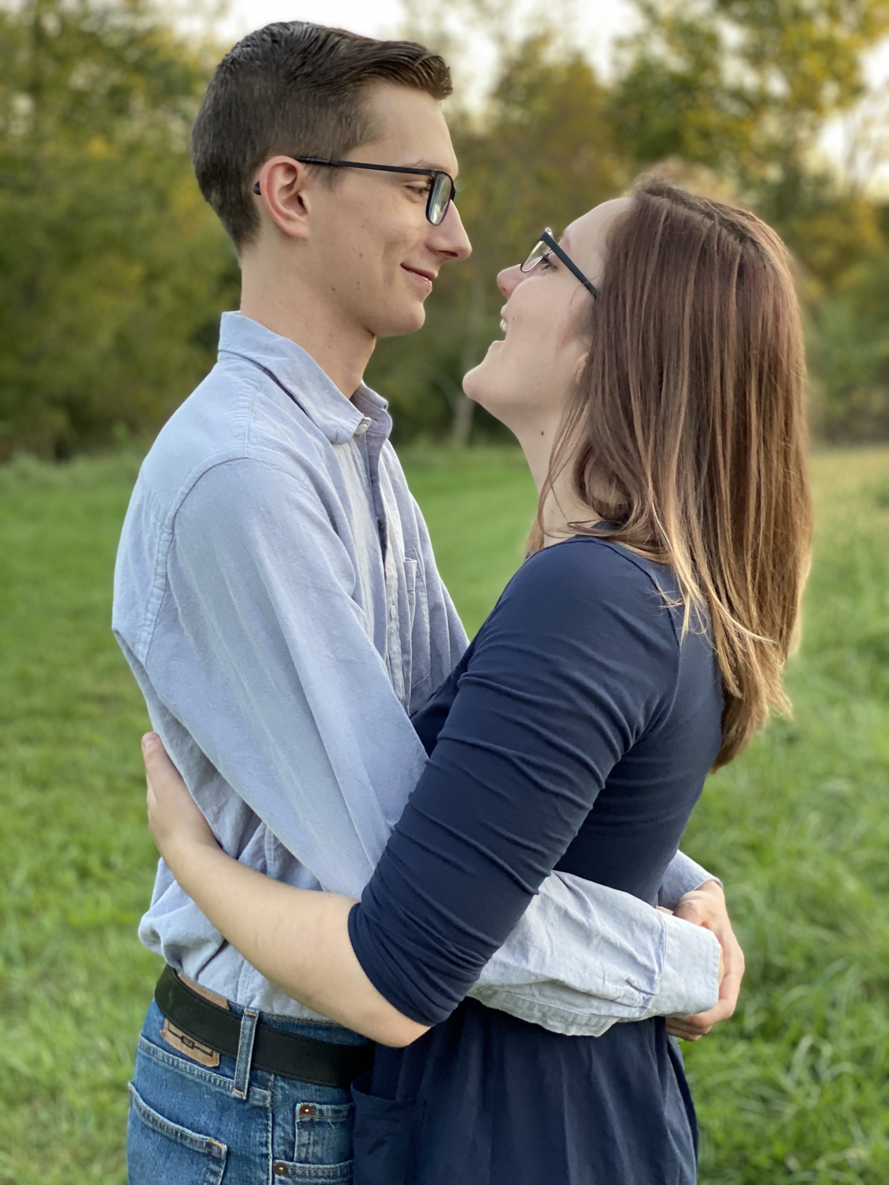 Courtney and Issac embracing each other
