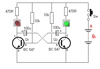 Rangkaian Lampu Flip Flop Berjalan Beserta Skematik Pcb