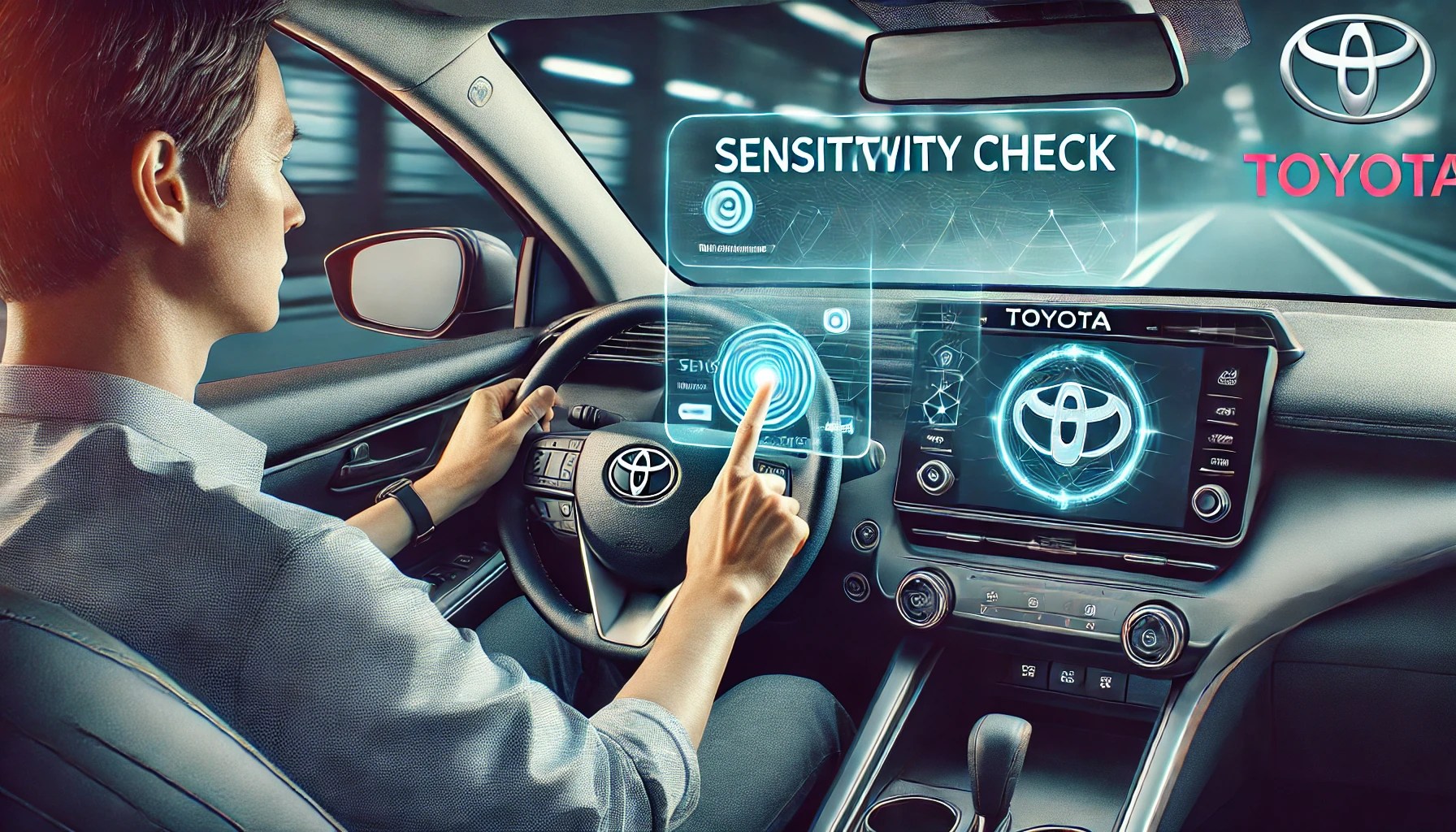 driver using Toyota's Sensitivity Check feature