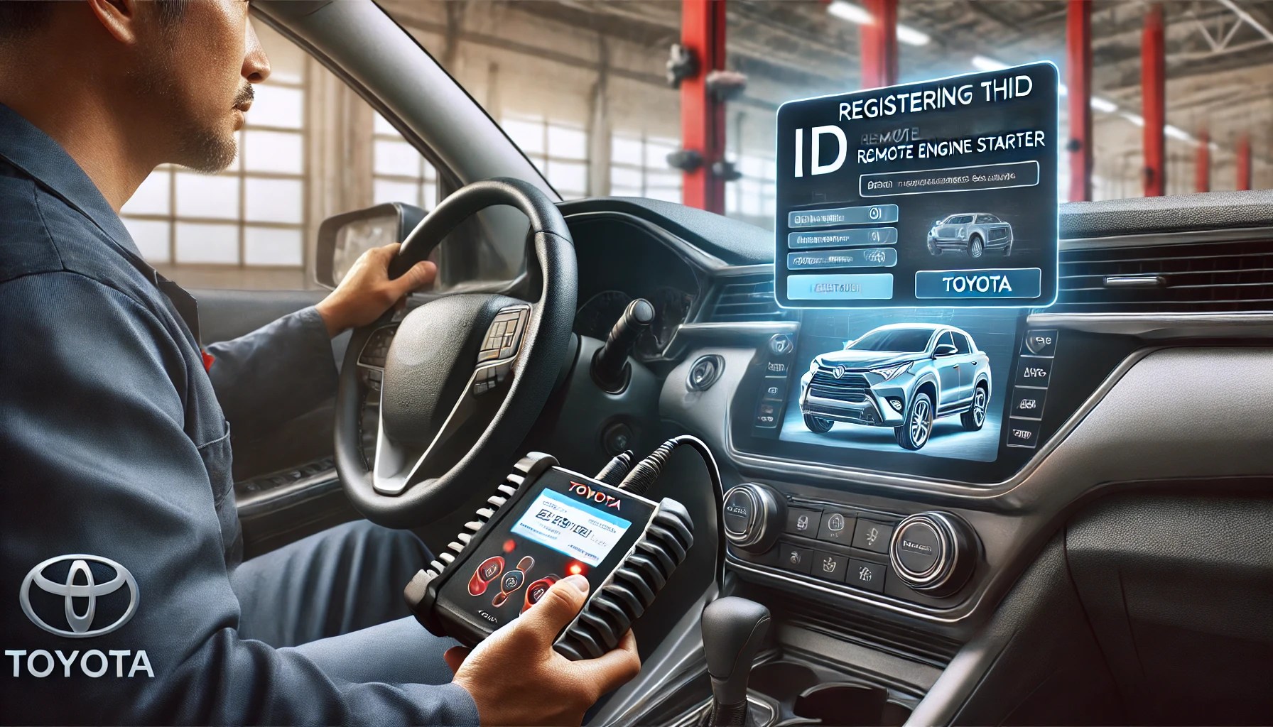 mechanic registering the ID for Toyota's Remote Engine Starter