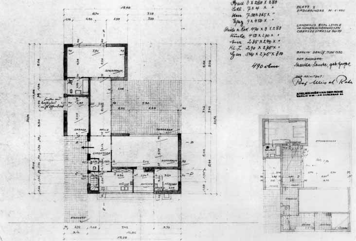 1932 house lemke oberseestrasse, berlin mies van der rohe. Casa Lemke - Ficha, Fotos y Planos - WikiArquitectura
