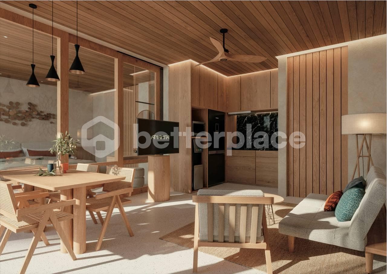 2 Years Guarantee Income: Stunning Apartment 1 Bedroom with Captivating River View for Sale Leasehold in Canggu