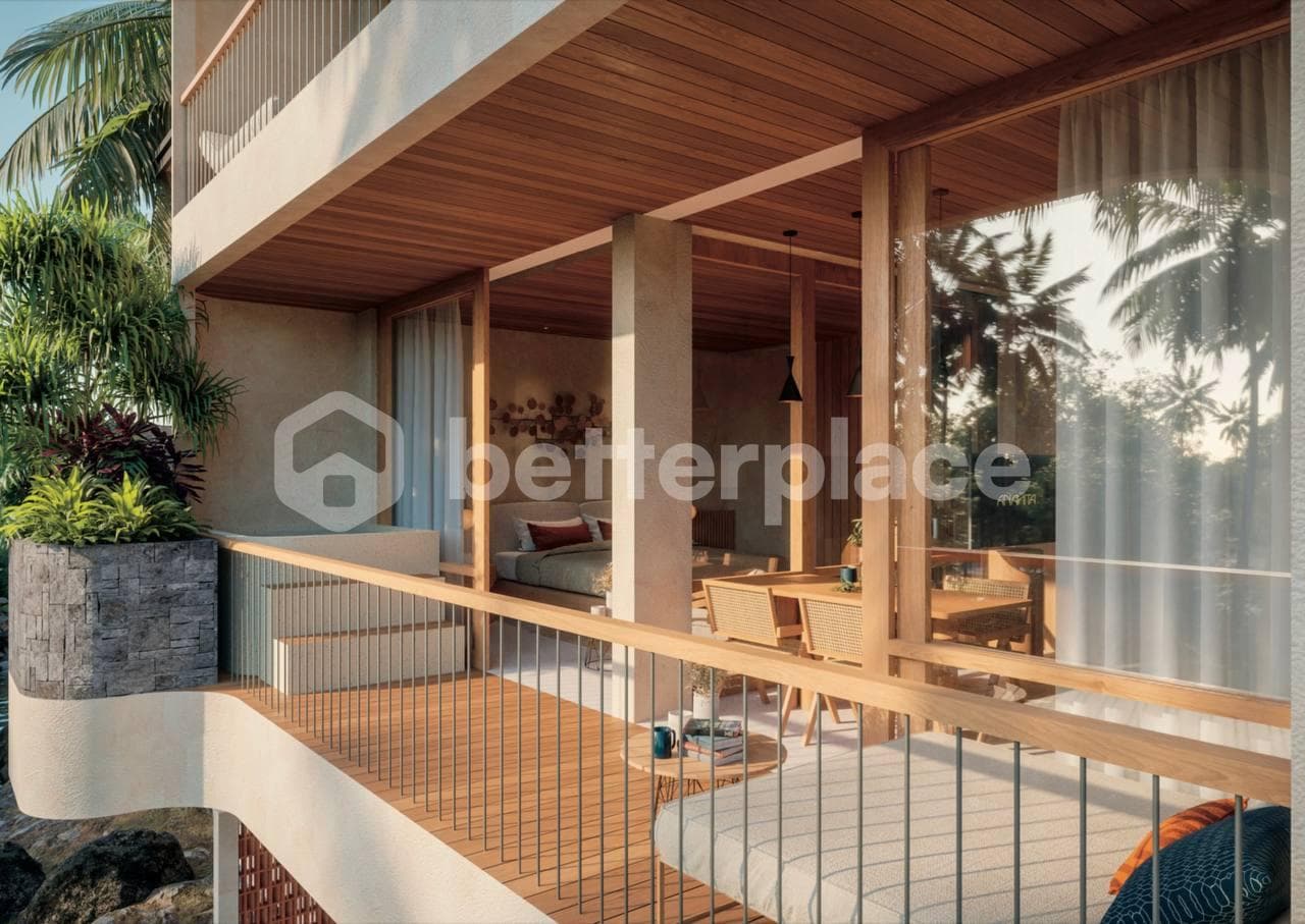 2 Years Guarantee Income: Stunning Apartment 1 Bedroom with Captivating River View for Sale Leasehold in Canggu