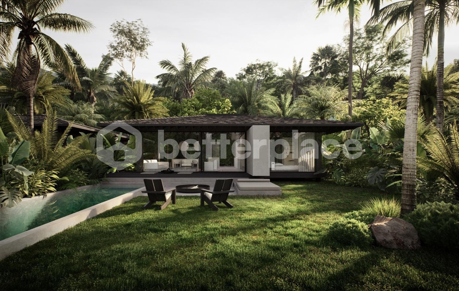 Elegant Modern Villa in Ubud 3 Bedrooms Tegalalang with Spacious Tropical Grounds