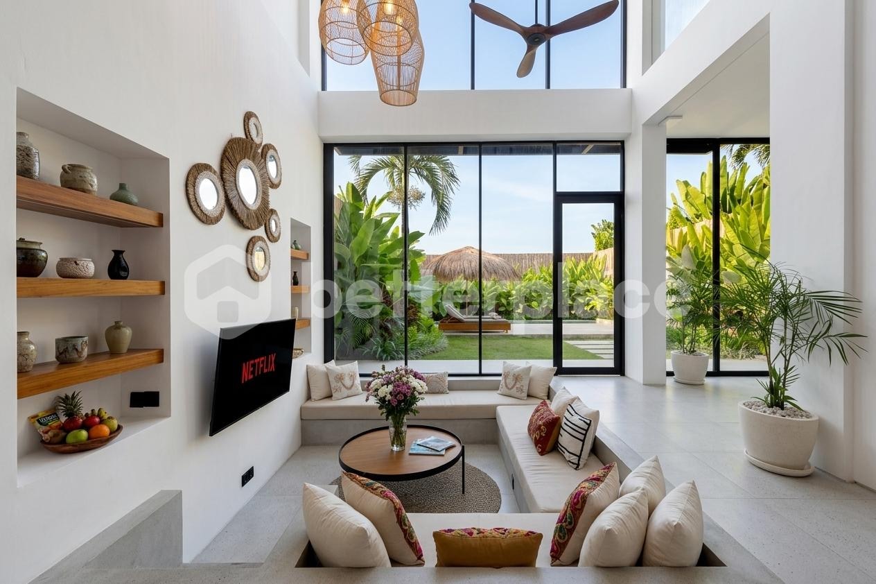 Three-Storey Premium 3-Bed Villa in the Heart of Canggu — Rooftop Pool-Jacuzzi, Open-Air Kitchen and Rice Field Panoramas