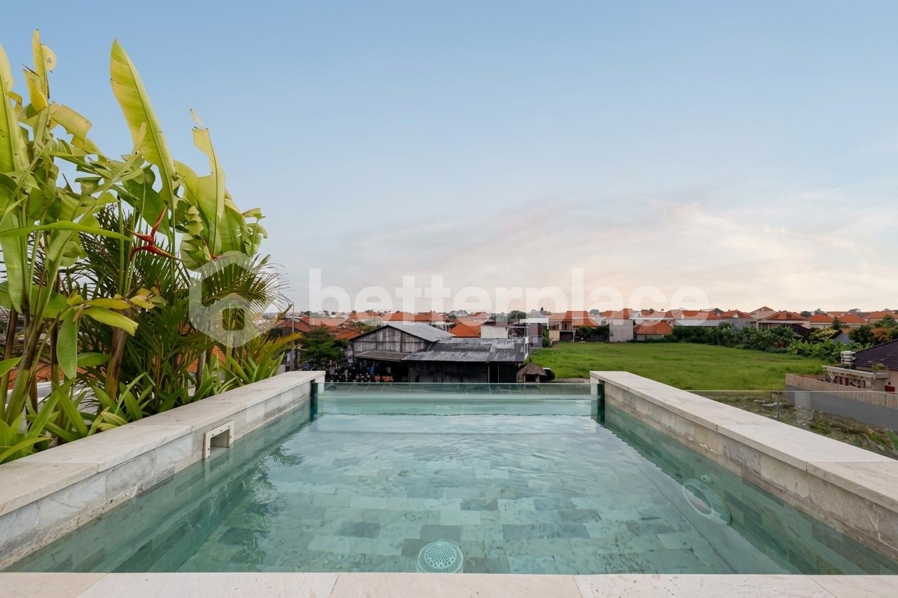 Three-Storey Premium 3-Bed Villa in the Heart of Canggu — Rooftop Pool-Jacuzzi, Open-Air Kitchen and Rice Field Panoramas