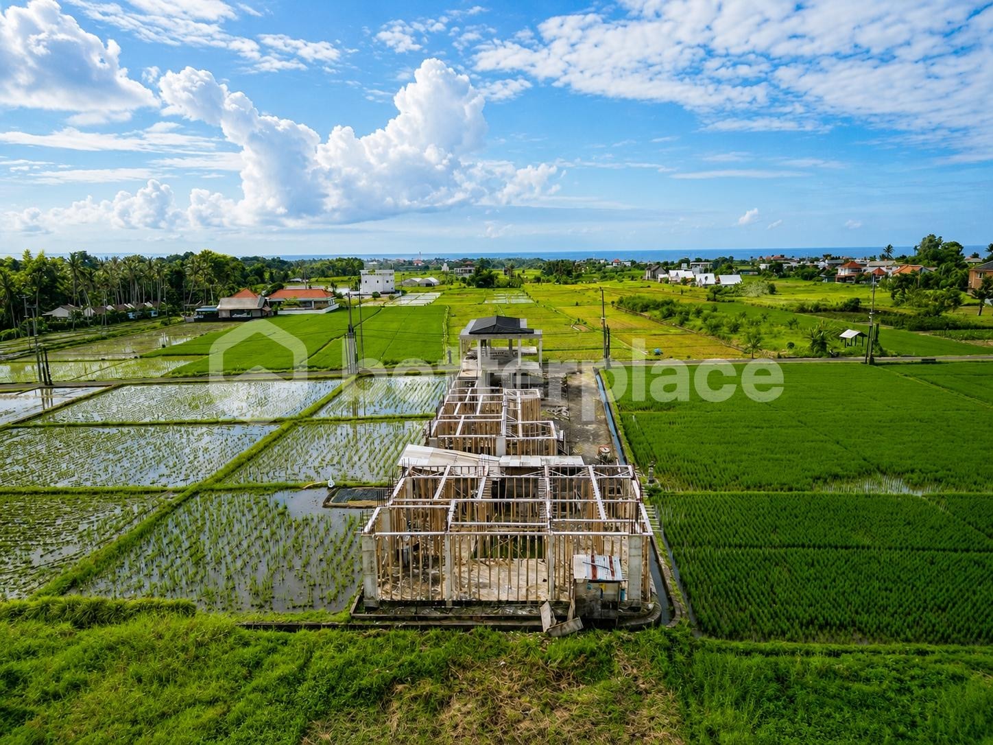 Prepared 262 sqm Leasehold Plot in Kedungu — Foundations Standing, Paddy Views, Three Minutes from the Waves