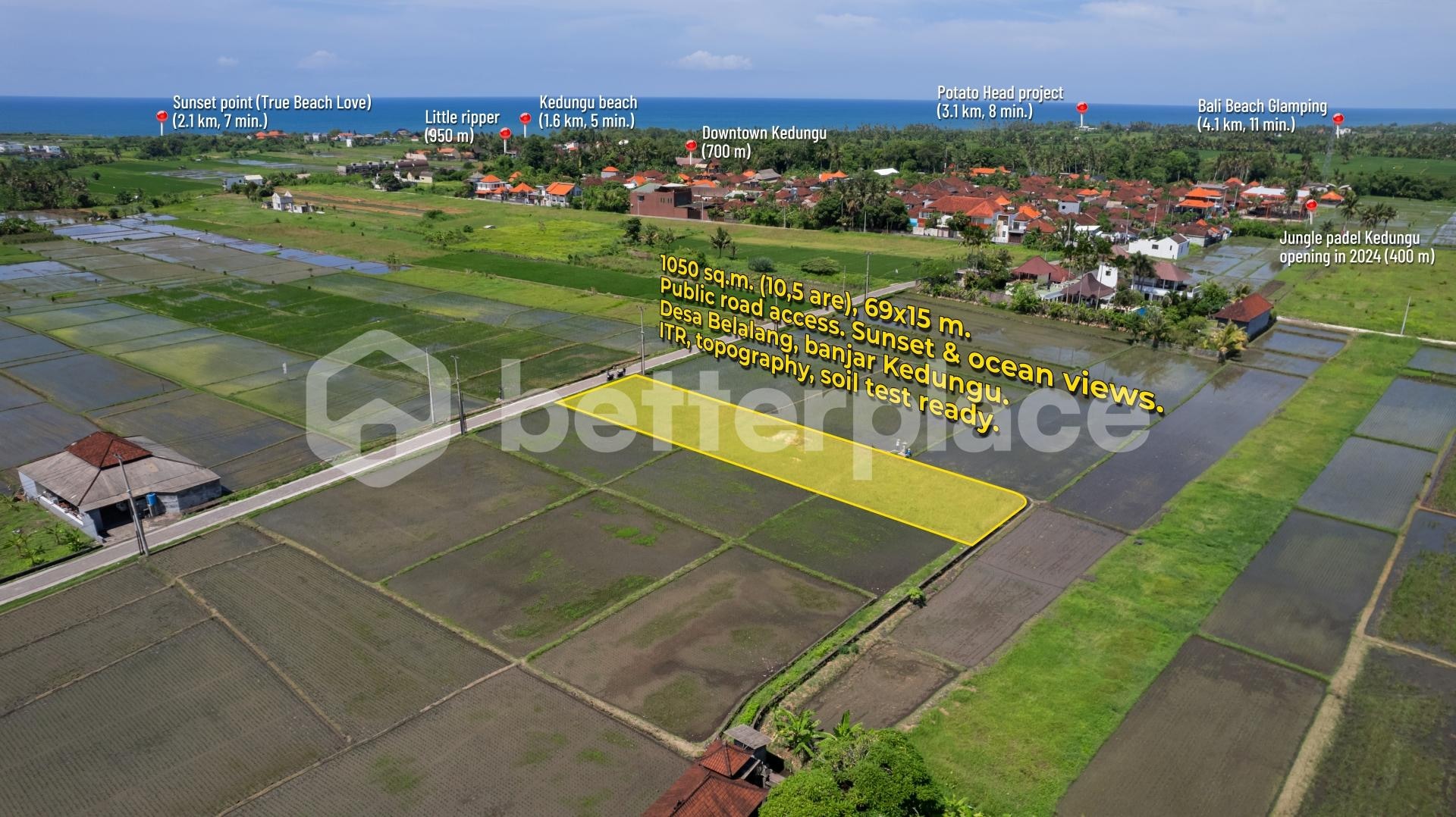 Where the Rice Fields Meet the Coastline — Efficient 355 sqm Development Opportunity in Emerging Kedungu