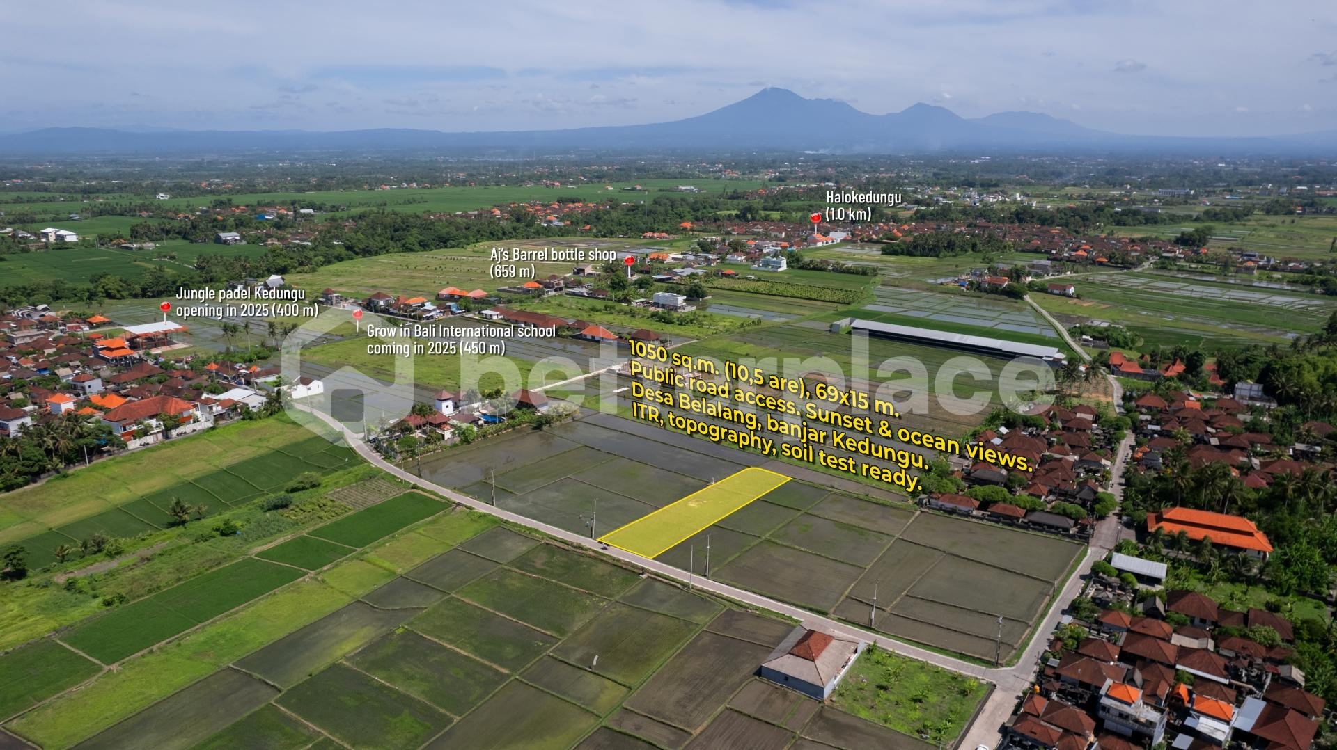 Prepared 262 sqm Leasehold Plot in Kedungu — Foundations Standing, Paddy Views, Three Minutes from the Waves
