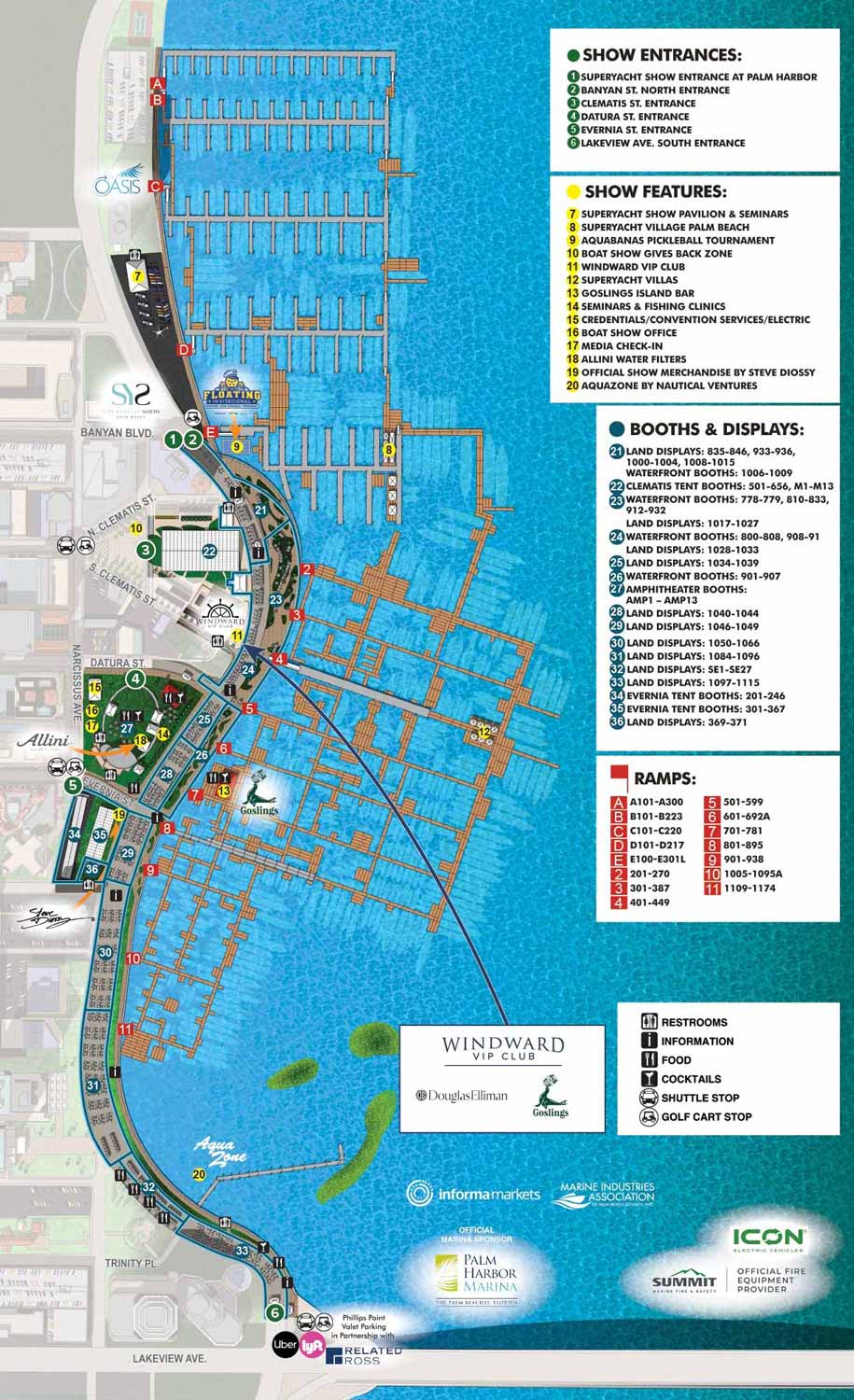 Palm Beach Boat Show Map 2026 PBIBS 2026 Show Center Map Sign 030126 