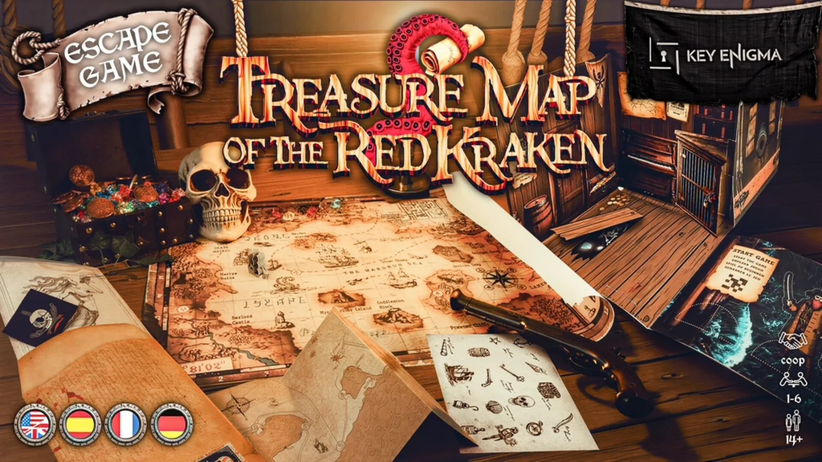 Treasure Map of The Red Kraken (Key Enigma) // Kickstarter