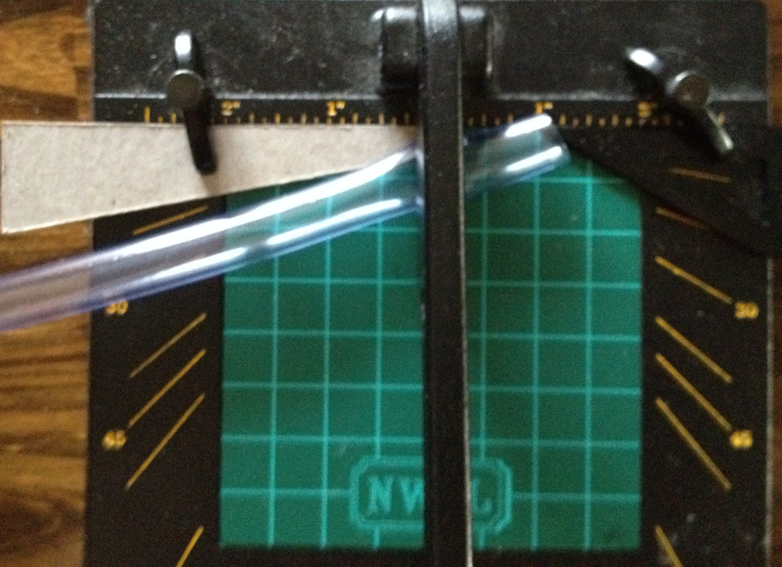 Cutting the plastic tubing