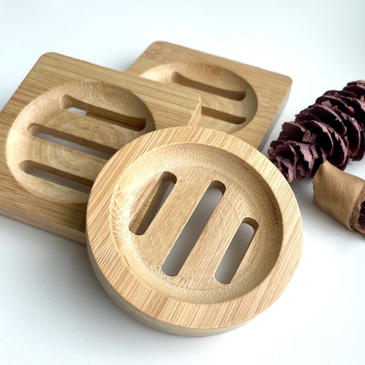 Bamboo Wood Tray for Soap or Shower Steamers 3" - Image 1