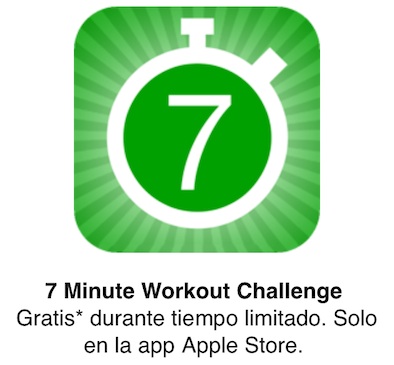 7 Minute Workout Challenge gratis desde la aplicación de la Apple Store