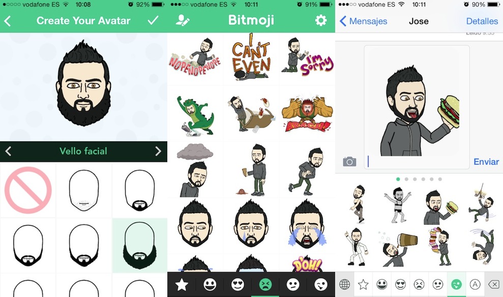 Bitmoji nos permite crear nuestro avatar y enviar emojis con nuestro aspecto